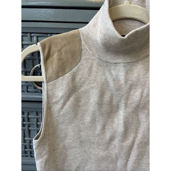 Polo Ralph Lauren suede shoulder Sleeveless suede shoulder Sweater, $225 Small B - Picture 3 of 9